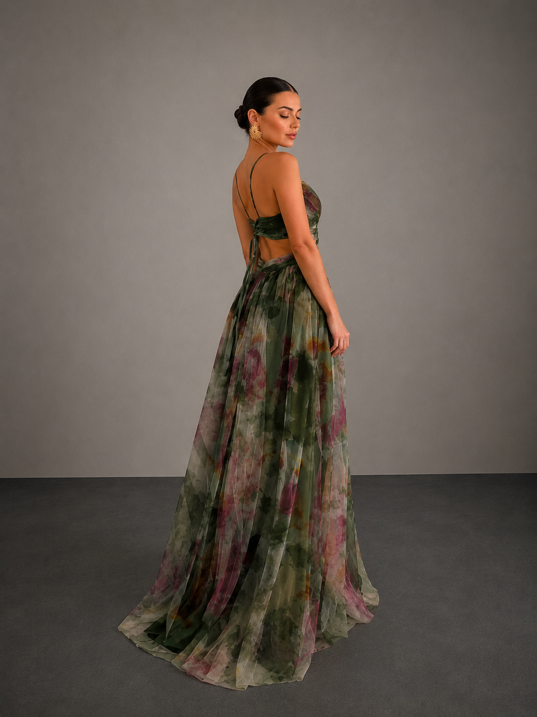 AROA™ | VESTIDO LARGO FASCINANTE CON ESTAMPADO FLORAL