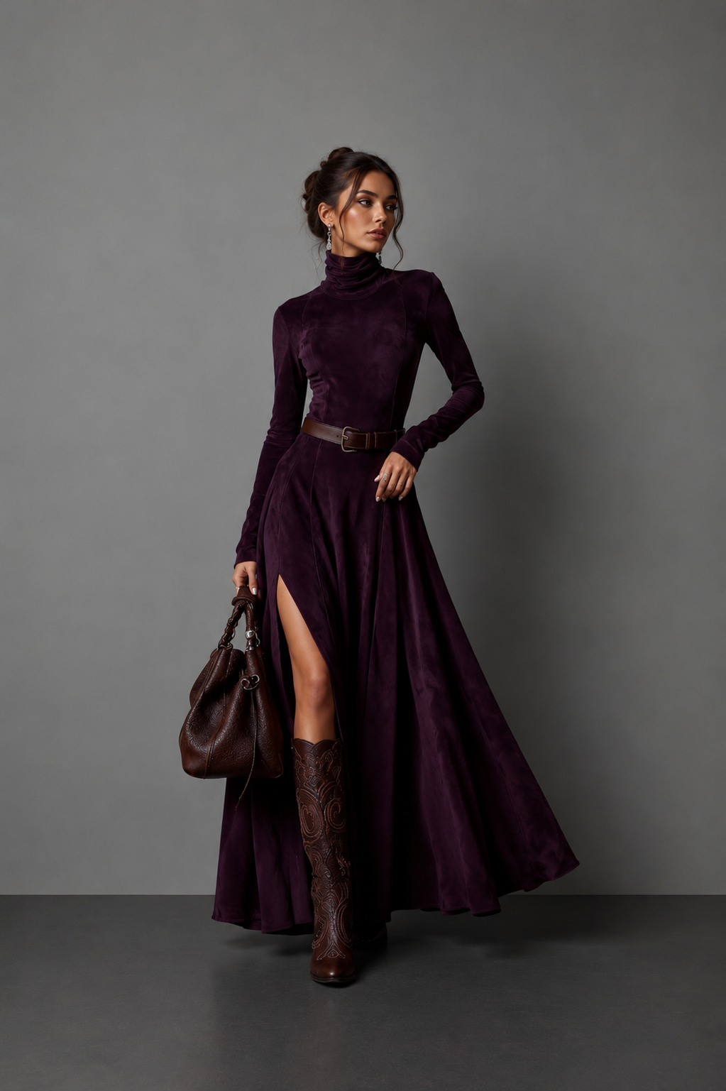 ADELE™ | VESTIDO LARGO ELEGANTE CON CINTURÓN