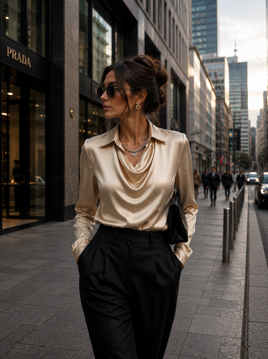 AMELIA™ | BLUSA ELEGANTE DE SATÉN