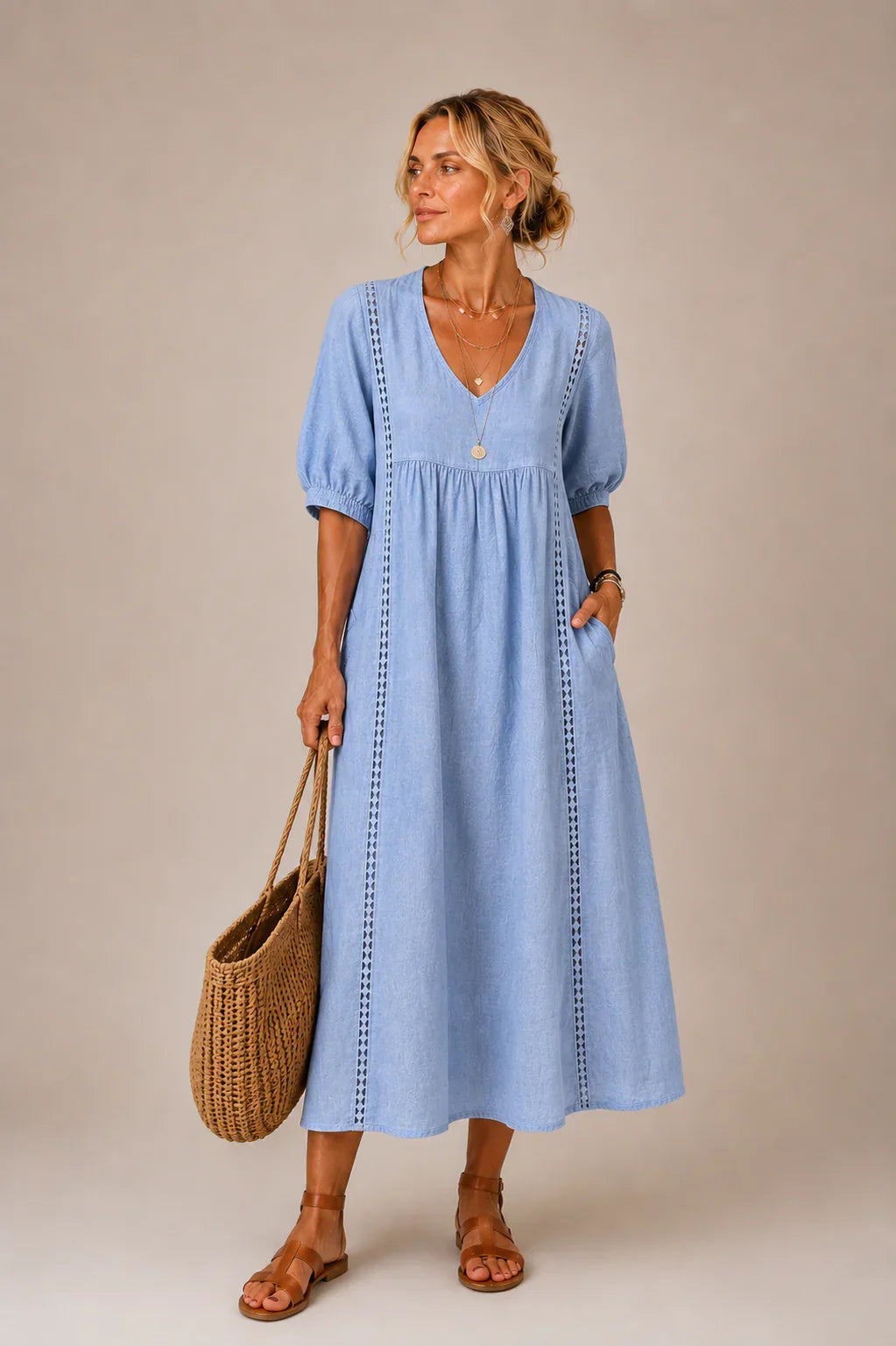 ROCÍO™ | Vestido Largo con Escote en V