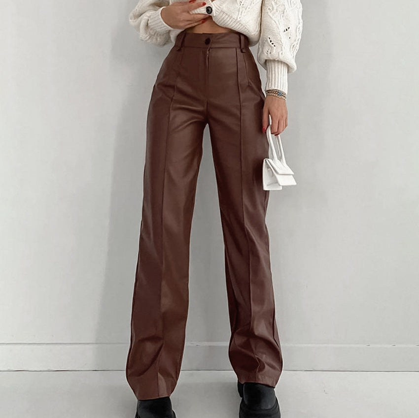 EMILIA™ | PANTALÓN LARGO DE PIEL