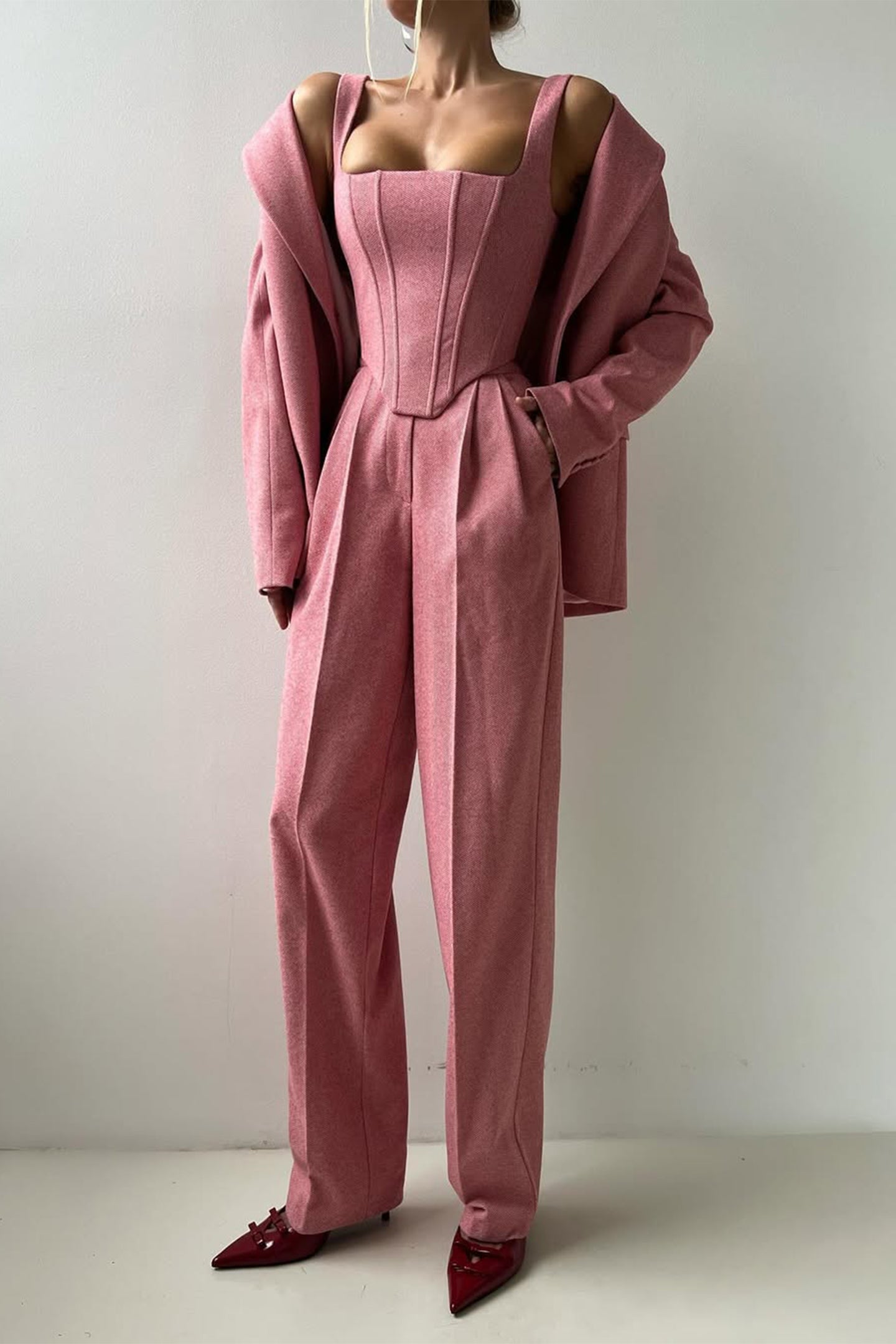 CELIA™ | CONJUNTO DE TRES PIEZAS CON BLAZER CRUZADO