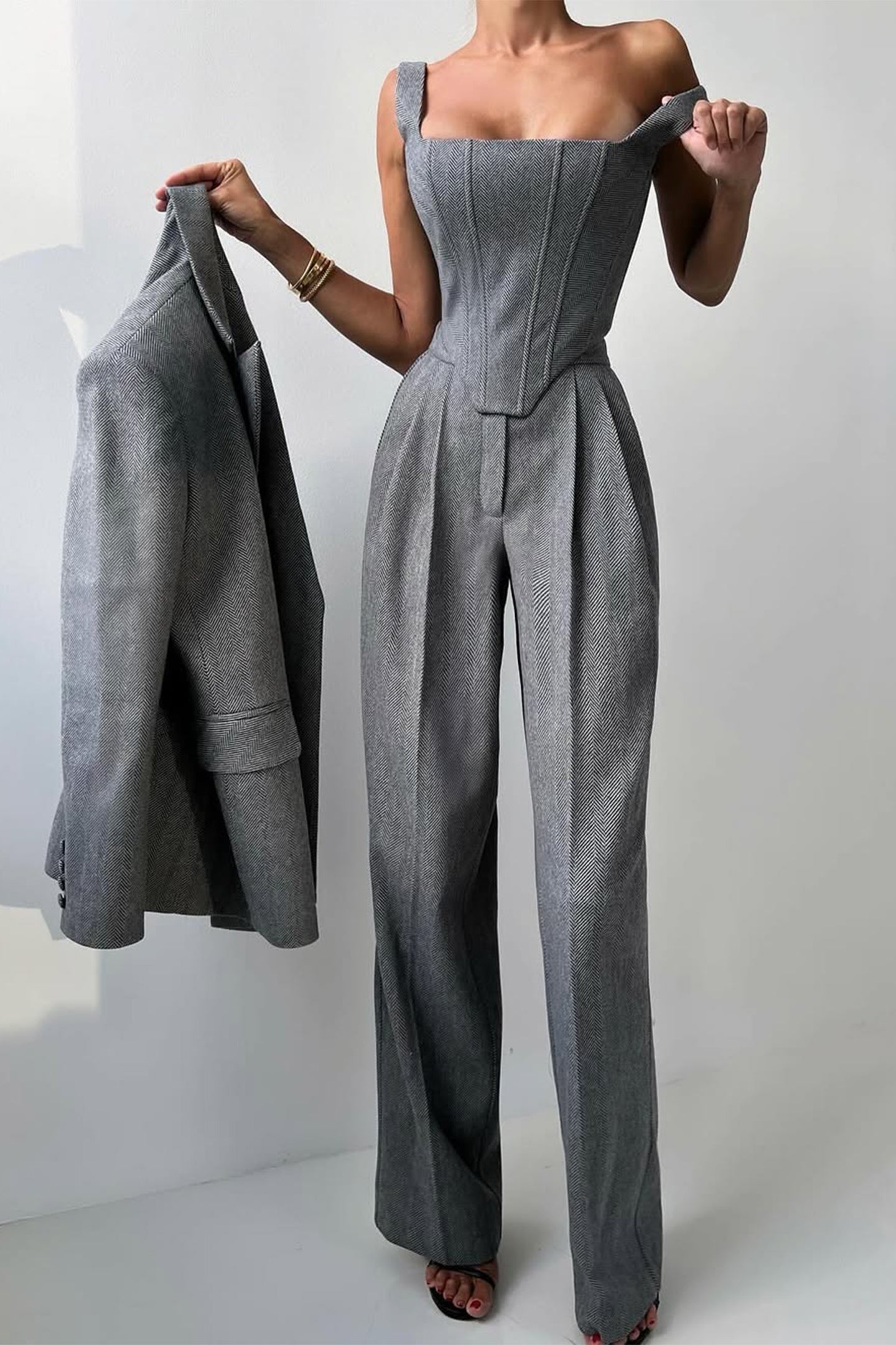 CELIA™ | CONJUNTO DE TRES PIEZAS CON BLAZER CRUZADO