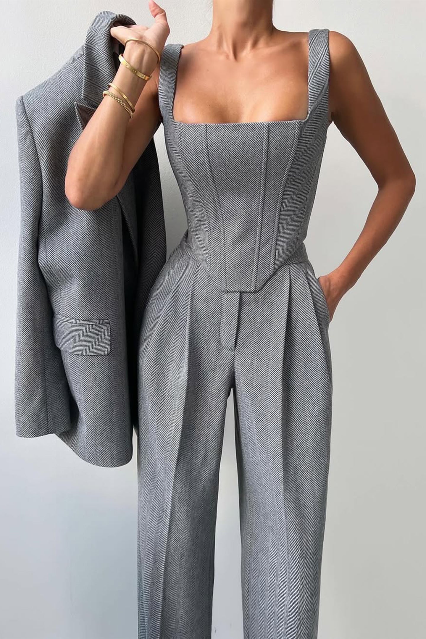 CELIA™ | CONJUNTO DE TRES PIEZAS CON BLAZER CRUZADO