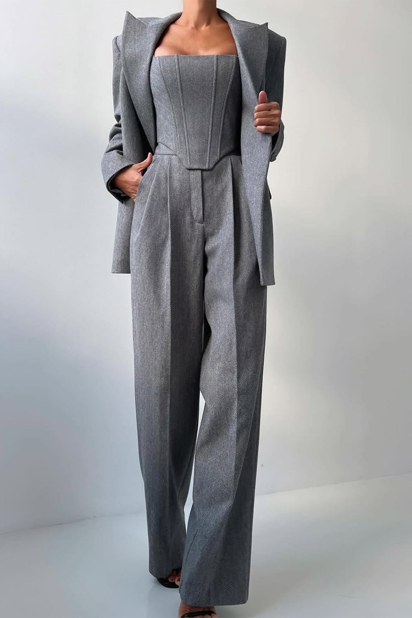 CELIA™ | CONJUNTO DE TRES PIEZAS CON BLAZER CRUZADO