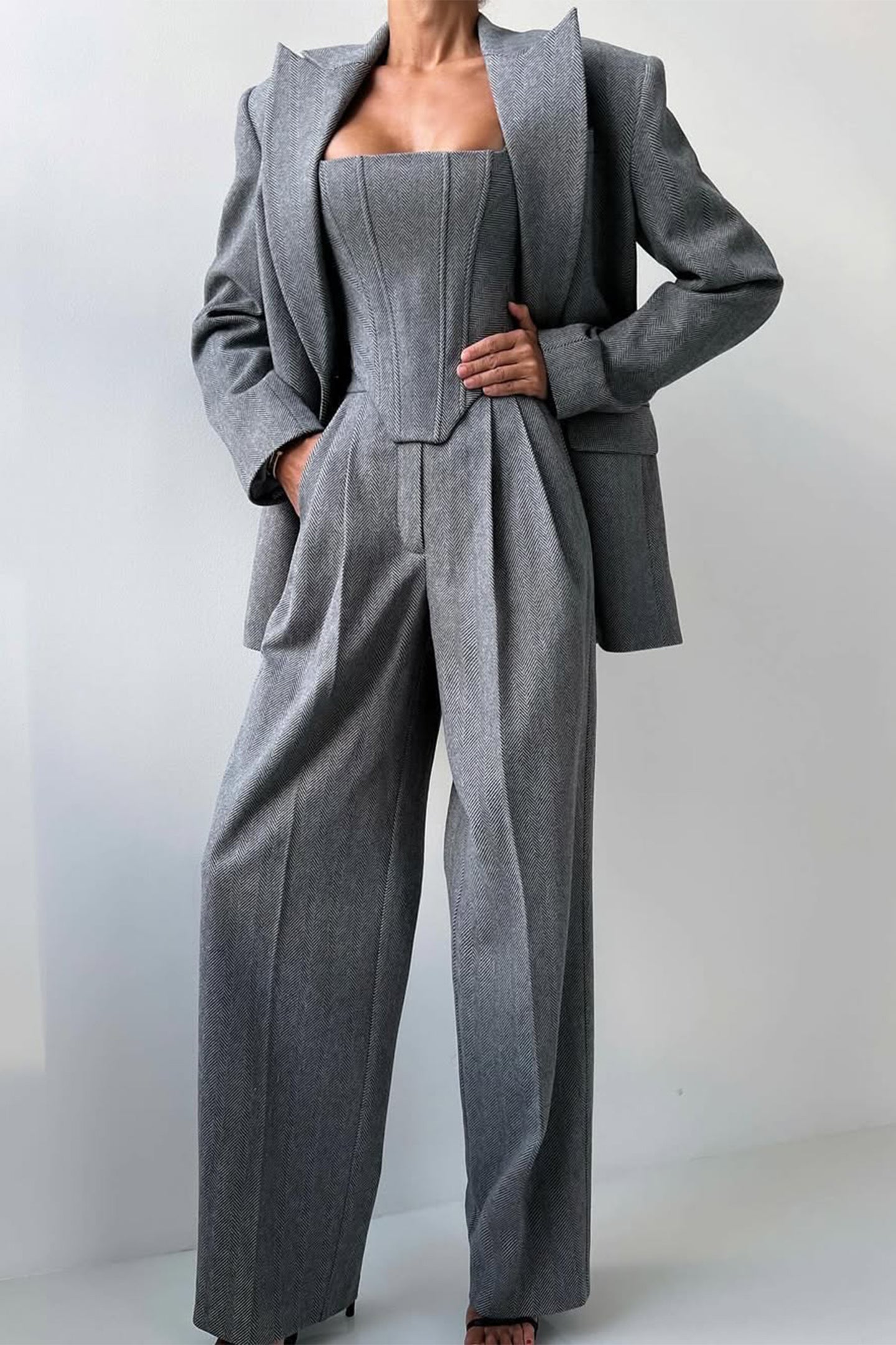 CELIA™ | CONJUNTO DE TRES PIEZAS CON BLAZER CRUZADO