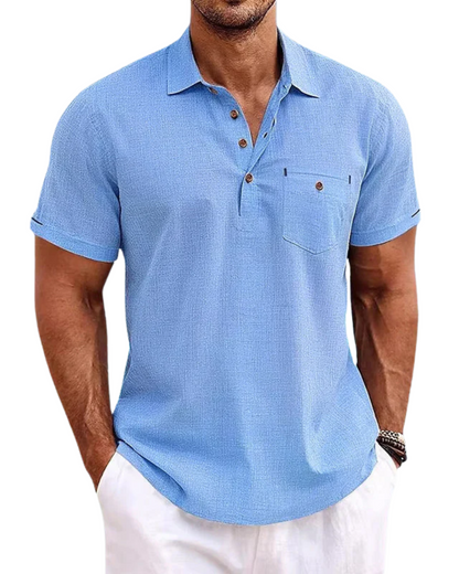 Manuel - Polo de lino Premium, ligero, fresco y transpirable